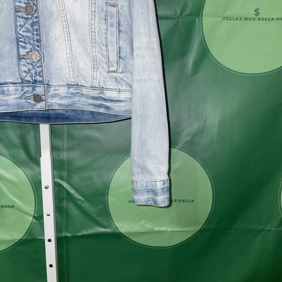 MARKET & SPRUCE Carlin French Terry Hood Denim Jacket in LIGHT BLUE sz S - NWT - Picture 4 of 10